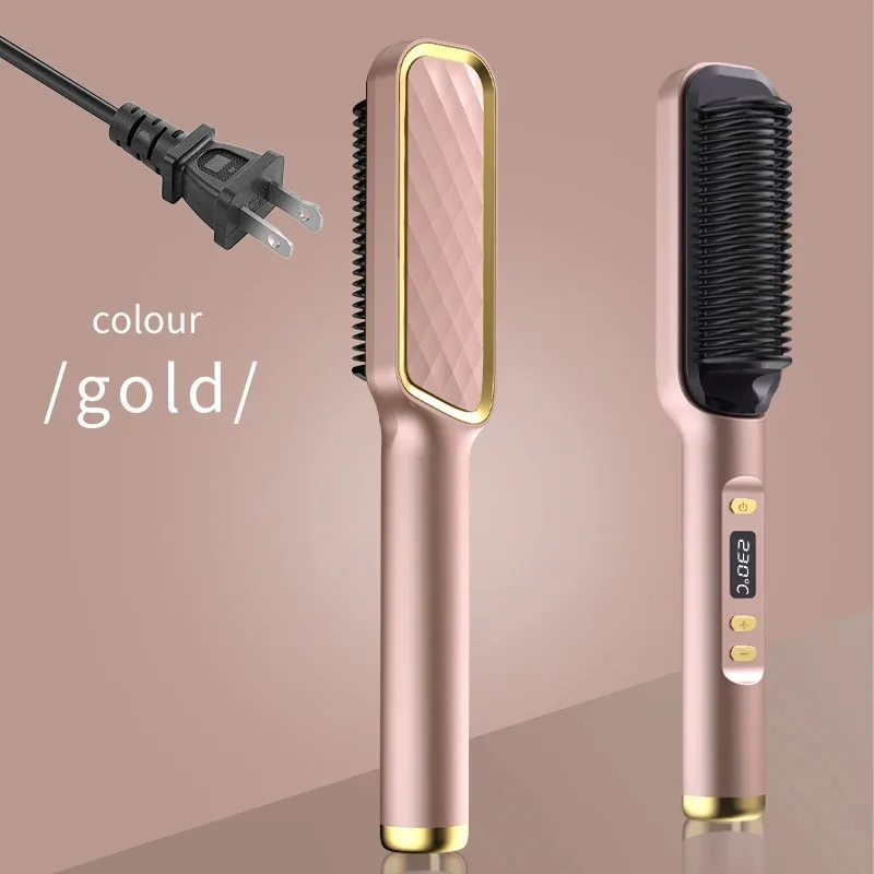 DUTRIEUX Elektrische Heißer Kamm Multifunktionale Gerade Haarglätter Kamm Negative Ionen Anti-Verbrühungen Styling Werkzeug Richt Pinsel 8