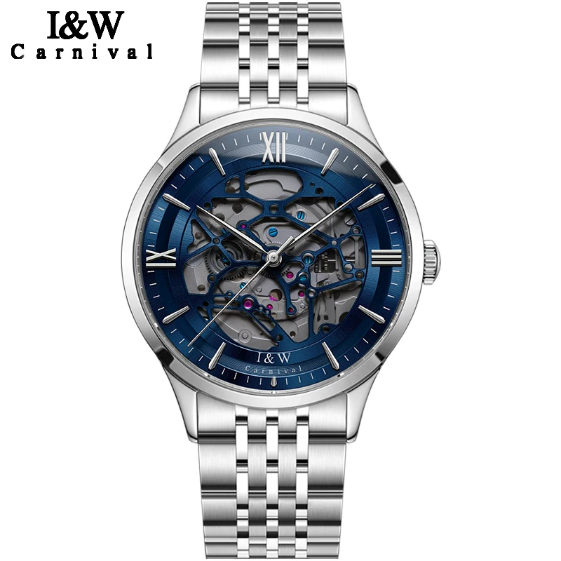 

Carnival New High-end Series Skeleton Mechanical Watch Men Luxury Sapphire Glass Waterproof Automatic Watch Relogio Masculino