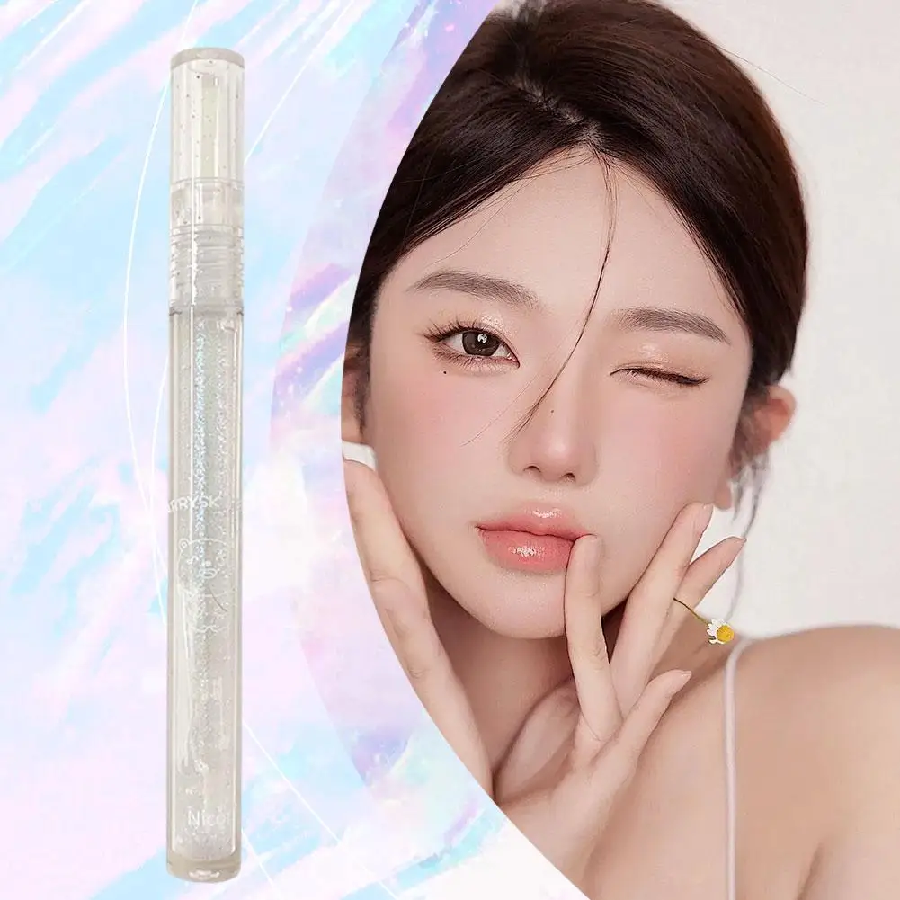 Blue Fine Diamond Clear Lip Gloss Pearly Seductive Balm Lips Toot Waterproof Lip Shiny Lasting Glaze Makeup Oil Jelly Long J1B1