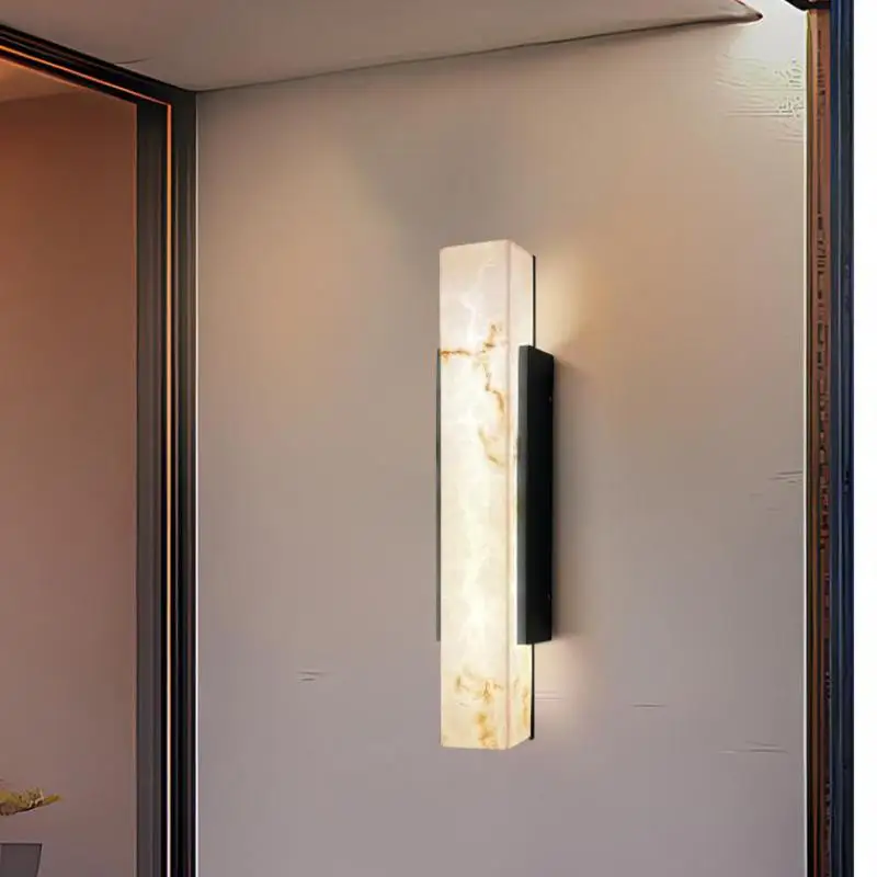 الحديثة الحد الأدنى في الهواء الطلق مقاوم للماء Ip65 Lmitated الرخام وحدة إضاءة LED جداريّة ضوء الفولاذ المقاوم للصدأ الشرفة مصباح لشرفة تزين الشارع #3