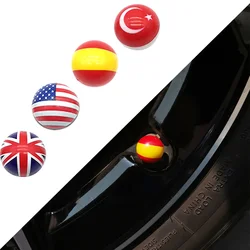 4Pcs/Pack Car Accessories for VW Audi Benz BMW Germany Flag Logo Wheel Tire Valve Caps Stem Covers Auto Styling Car Decoration