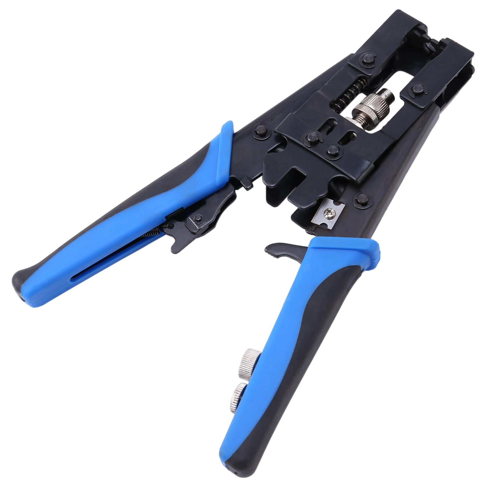 Time Saving 2Pc Durable Coax Compression Crimper Tool BNC/RCA/F Crimp Connector RG59/58/6 Cable Wire Cutter Crimping Plier