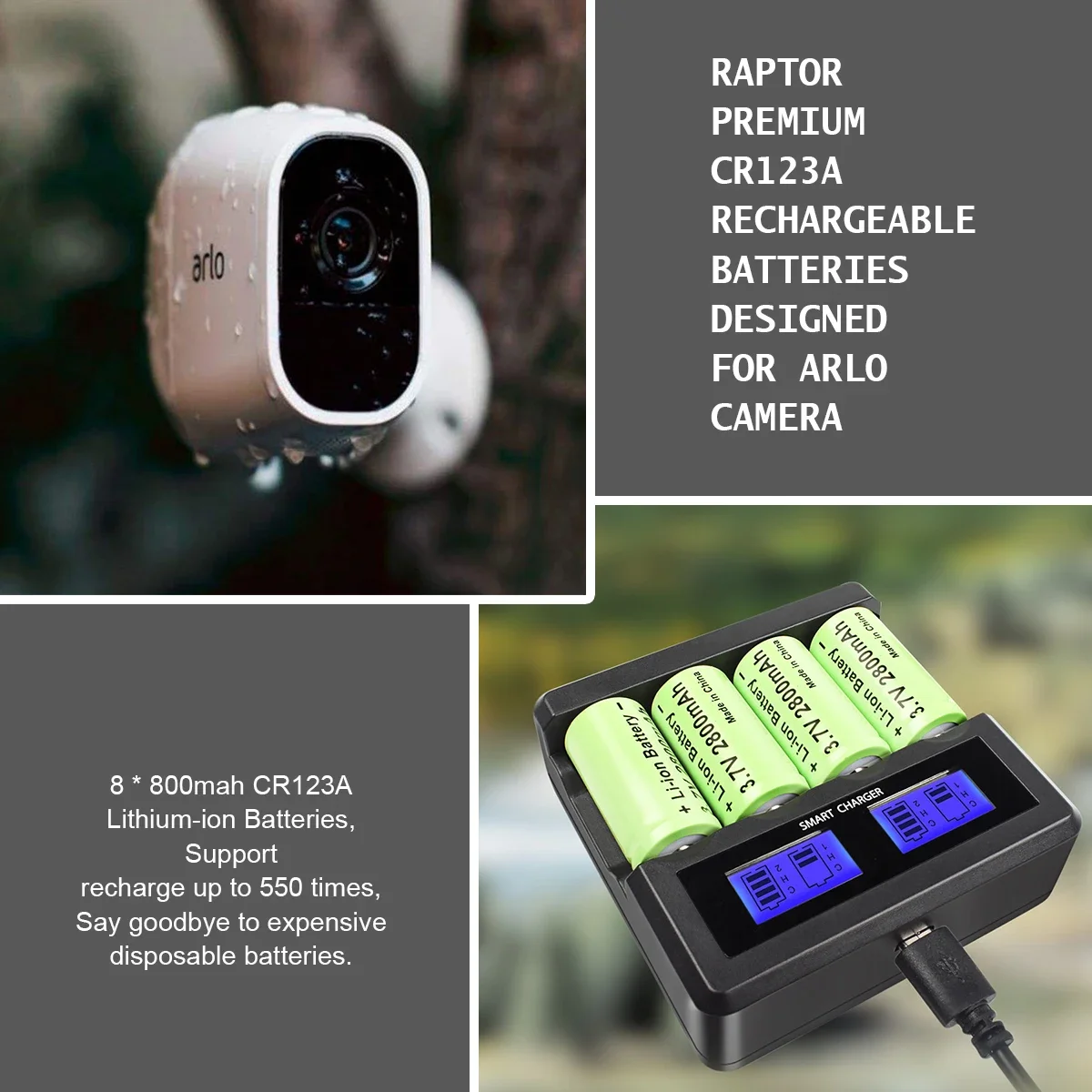 

3.7V 2800mAh 16340 Batteries Rechargeable Li-ion Battery CR123A RCR 123 ICR Cell for LED Flashlight Security Camera Toys Clock