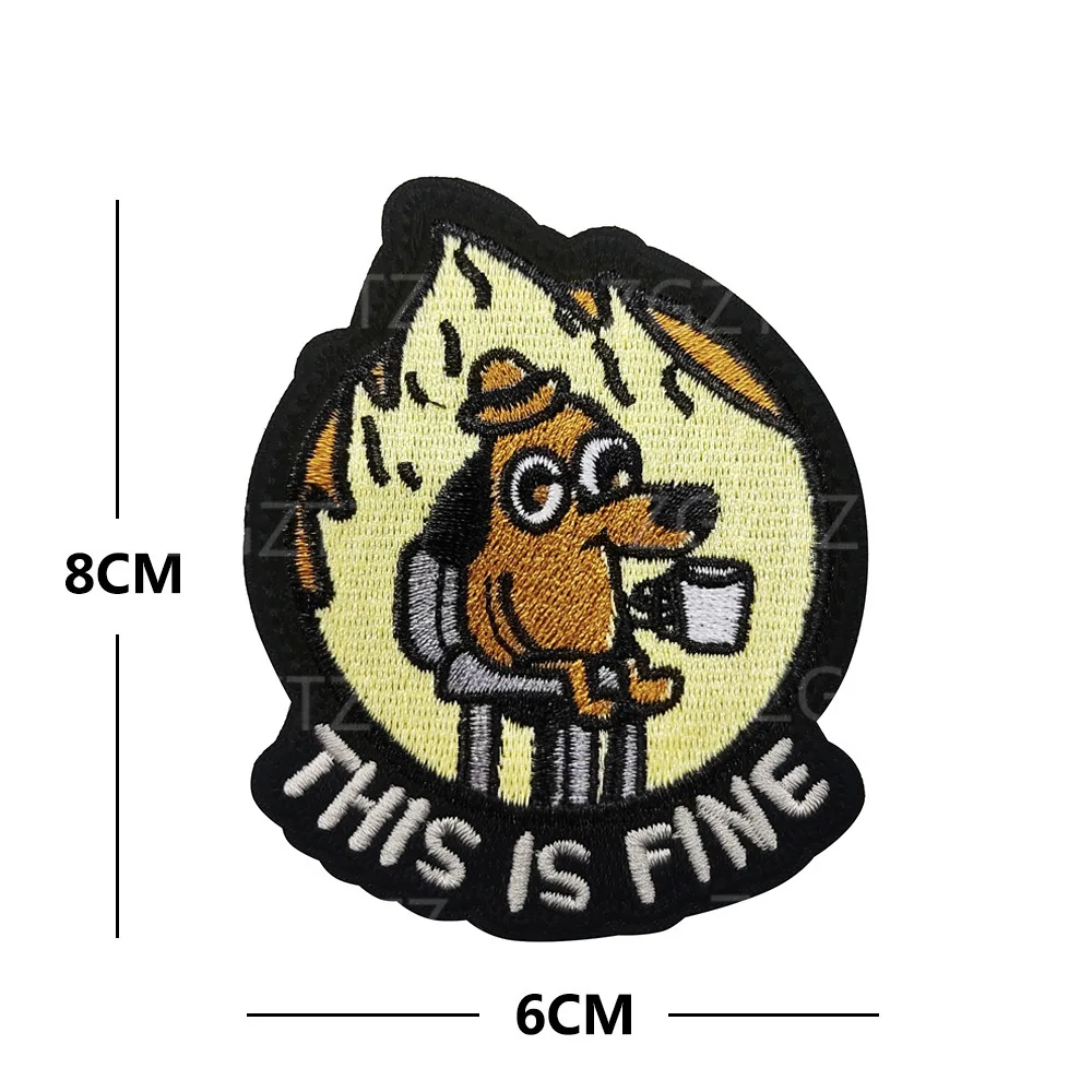 Cute Cartoon Animal Hook&Loop Patches Cat with Knife Duck Goose Frog Sticker Tactical Accessory Morale Badges Embroidery Patch — zdjęcie 4