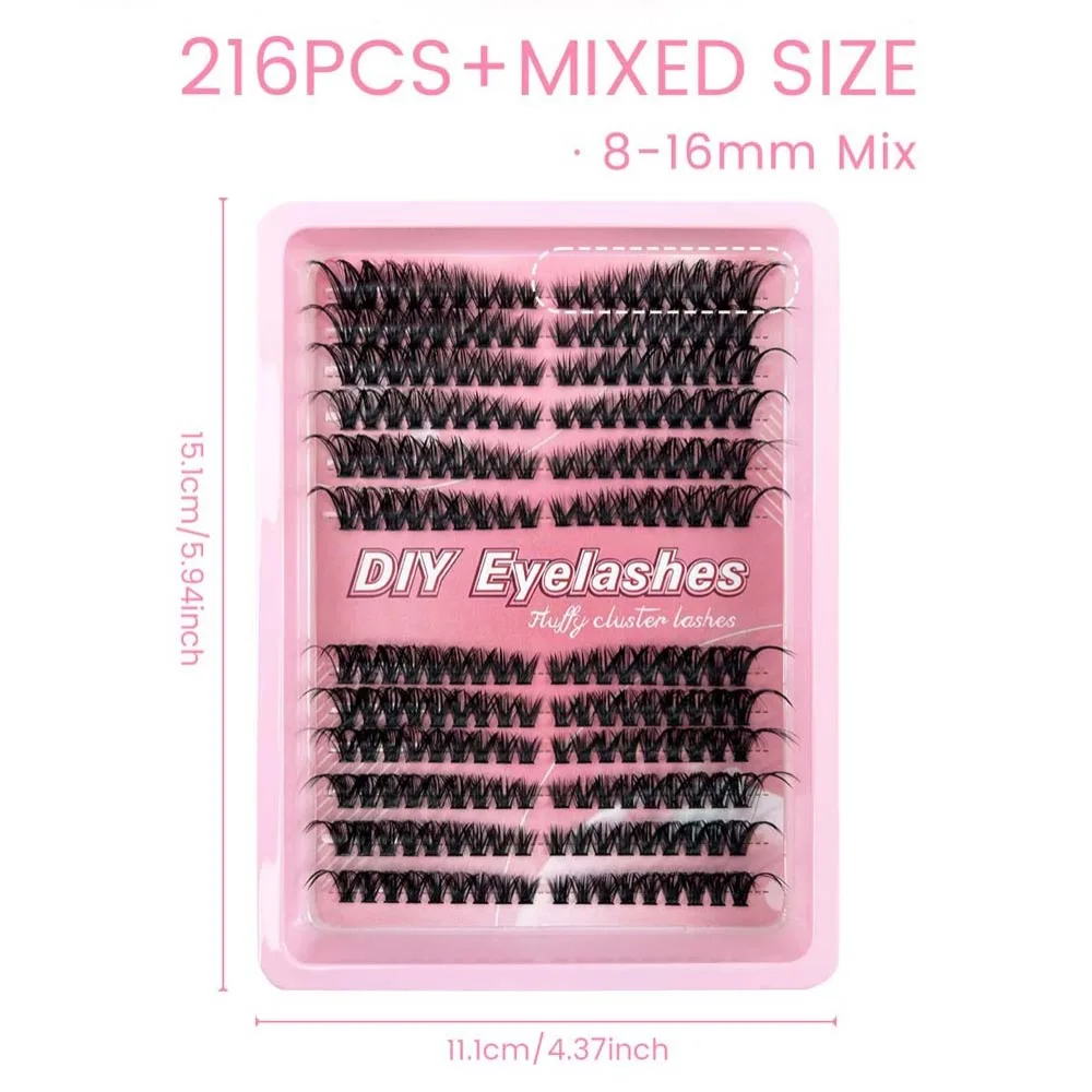 Wimperextensions L Curl Valse wimpers Gesegmenteerde schuine gevleugelde individuele clusterwimpers Natuurlijk Langdurig