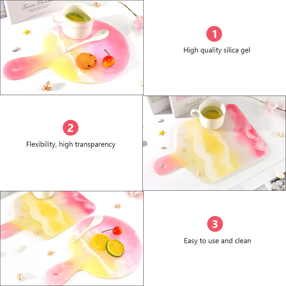 

2Pcs Silicone Mold Tray White Flexible DIY Epoxy Casting Mold for Storage Plate Decoration DIY Epoxy Casting Molds