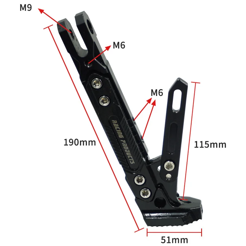 CNC Motorcycle Electric Vehicle Kickstand Side brace Adjustable Side Stand Aluminum Alloy Retrofit Accessories