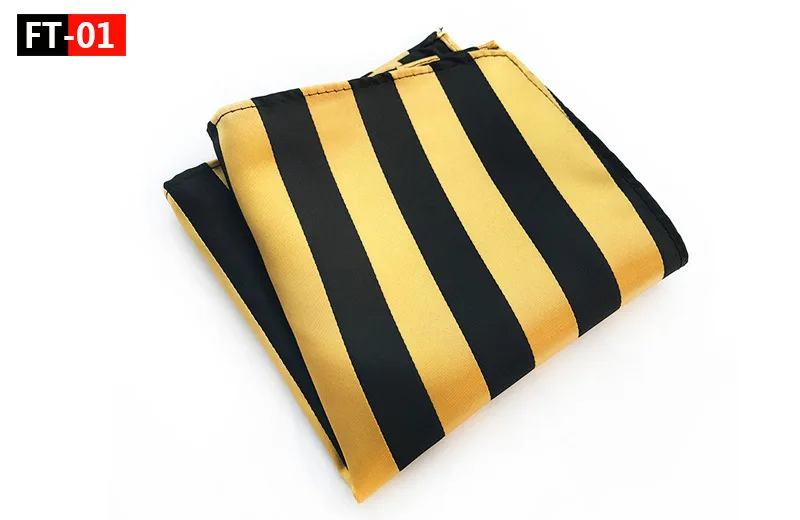 Fashion Striped Plaid Pockets Square Yellow  Red for Man Party Business Office Wedding Gift Accessories Handkerchiefs