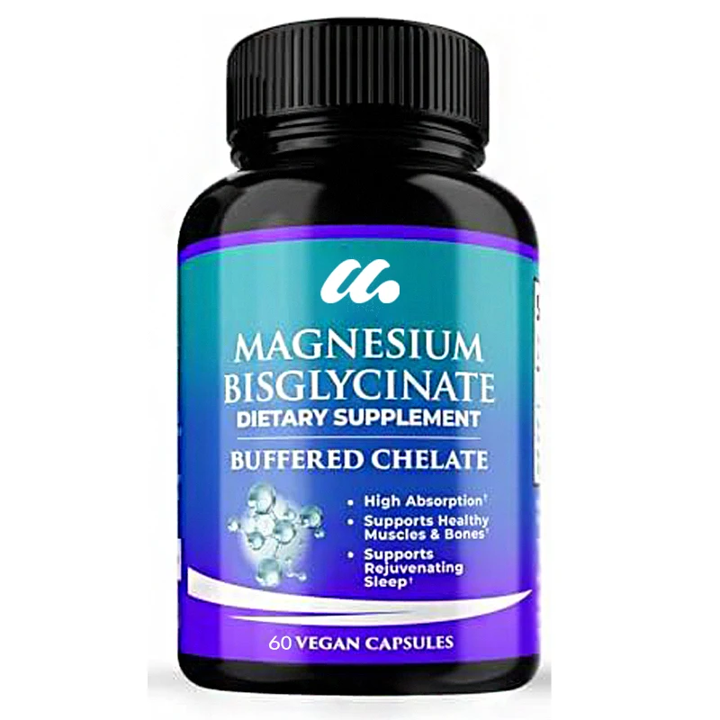 Magnesium bisglycinate -100% chelation - maximum absorption and no laxative effect magnesium supplement -60 capsules