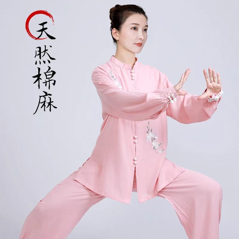 

Chinese Martial Arts Performance Tai Uniform Gong fu Wushu Suit Taiji Clothing Women's Shadowboxing Exercise Short Sleeve