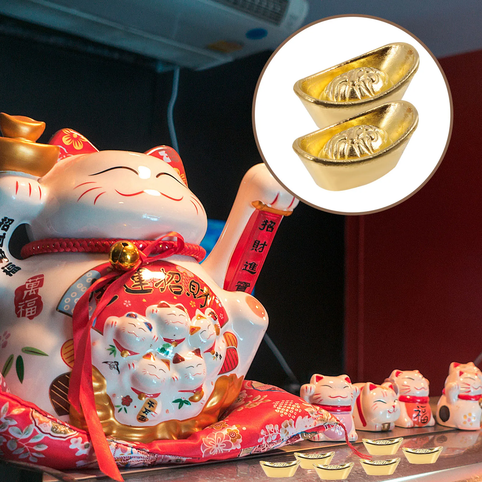 

20Pcs Zinc Alloy Ingot Decorations Exquisite Gold Ingots For Home Office Creative Desktop Ornaments