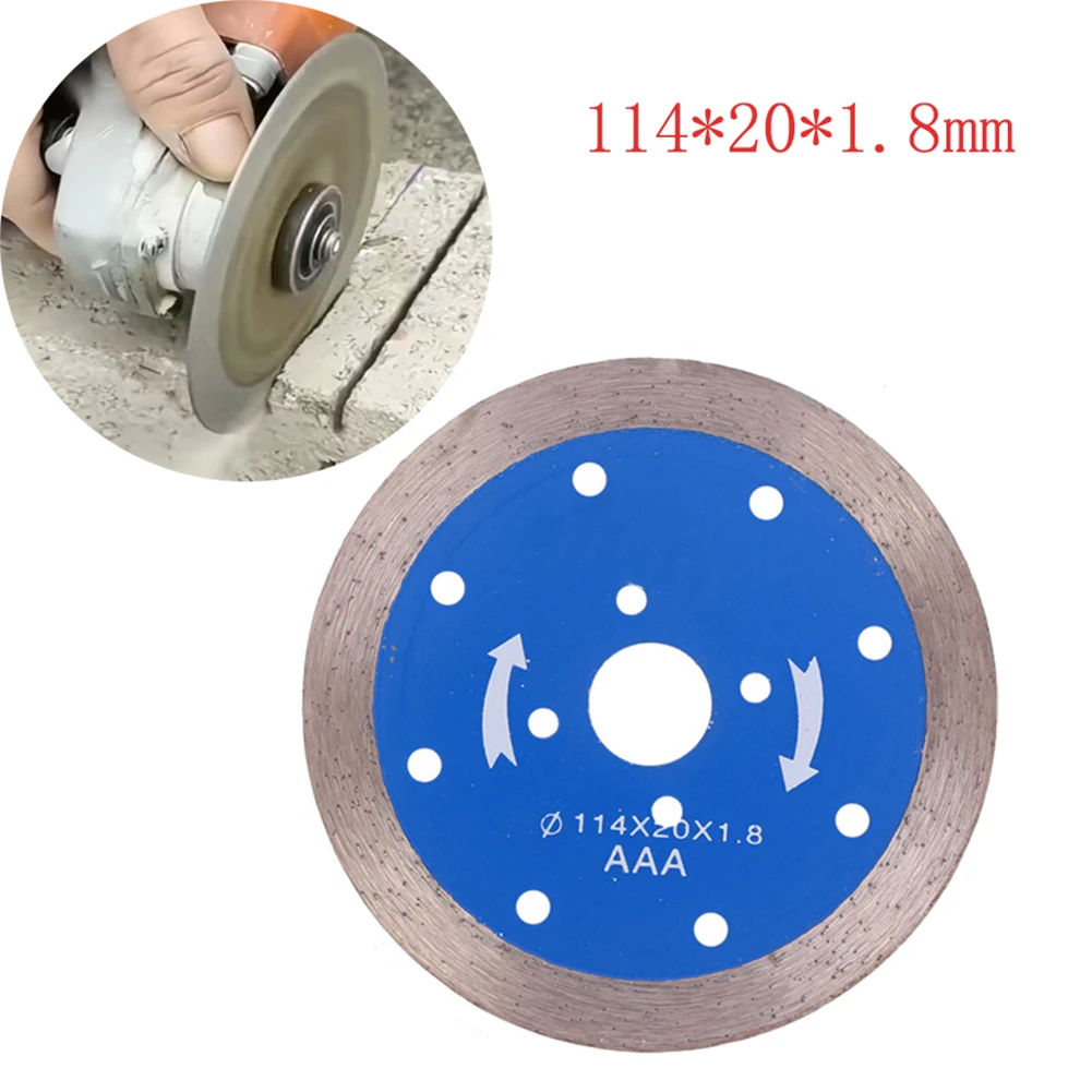 

1Pc Diamond Saw Blade 114mm 20mm Bore Continuous Rim Cutting Grinding Disc For Tile Granite Porcelain Cutting Angle Grinder Tool