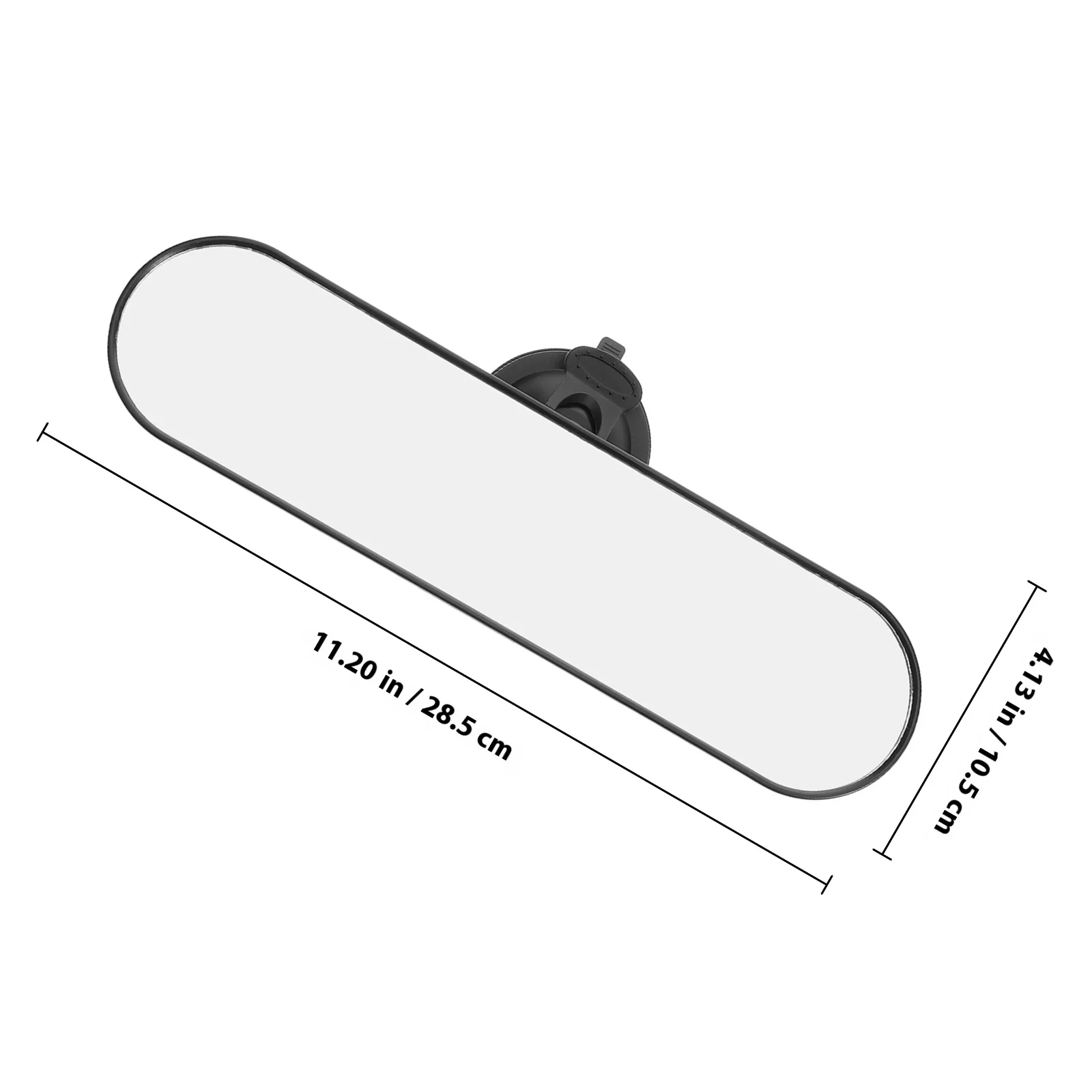 Espejo trasero universal para automóvil con diseño giratorio de montaje con ventosa para una visibilidad envolvente completa y una fácil instalación en el vehículo