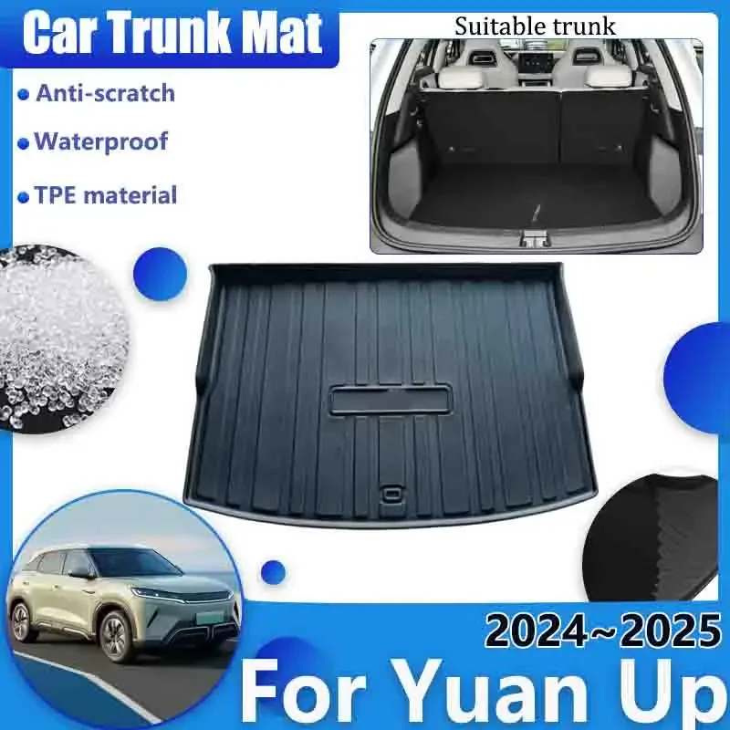 

Car Trunk for BYD Yuan Up 2024 Accessories Pro 2025 3D TPE Trunk Floor Mat Cover Anti-dirty Carpet Liner Waterproof Storage Pad