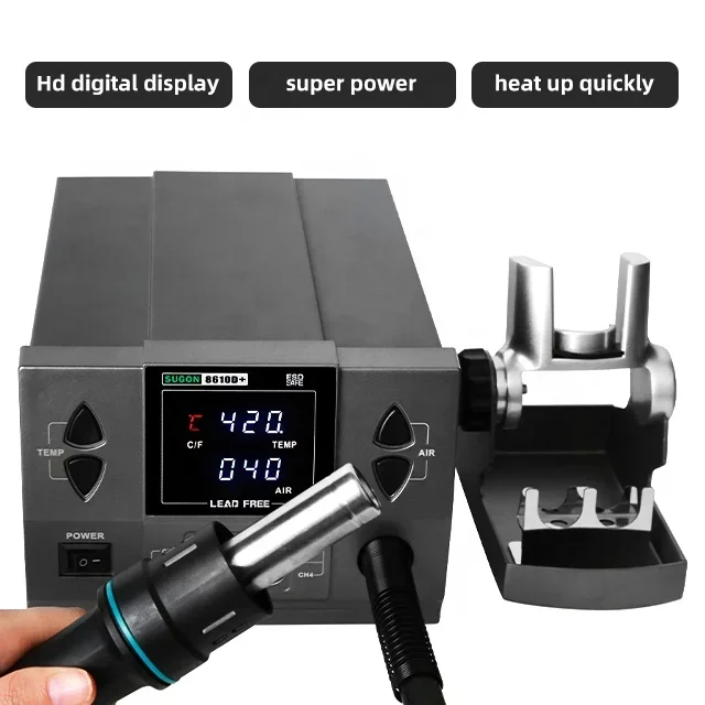 8610D+hot air mobile phone repair BGA welding station adopts a new type of air duct with high efficiency heat transfer