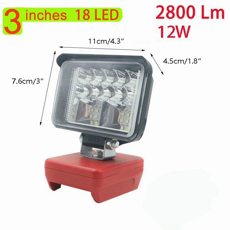 3/4/5/8 Inch Electric LED For Milwaukee M&18 18V Li-Ion Battery Portable Lamp Indoor Outdoors Spotlight Lighting Work Light