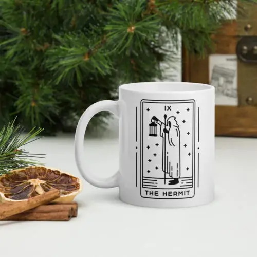 

The Hermit Tarot Card Mug, Tarot Divination Gift Mug