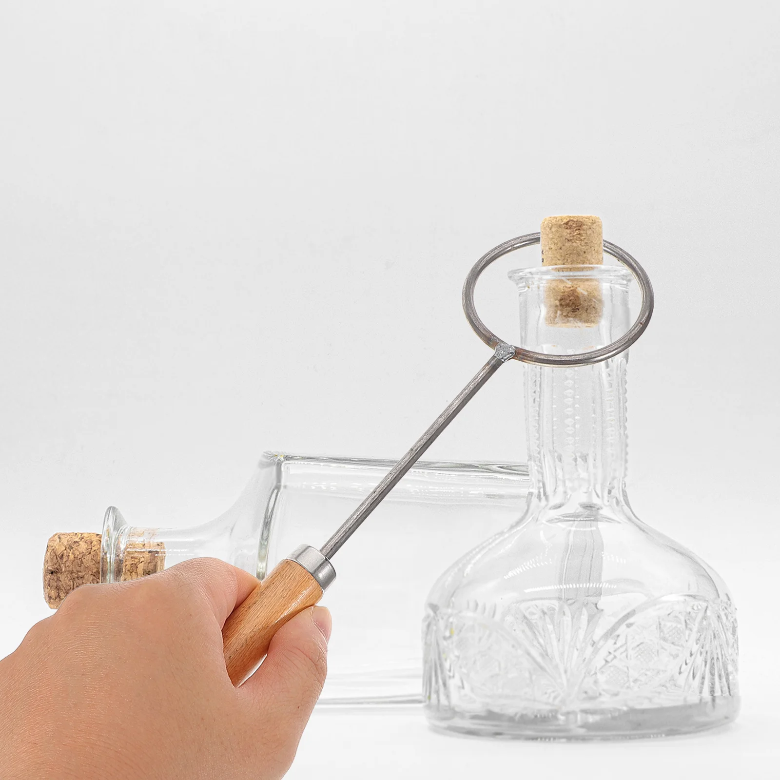 المحمولة مقبض خشبي زجاجة القاطع الدائري للزجاج النبيذ البيرة DIY الحرف الفنية مشاريع قطع أداة قاطع الزجاجات الزجاجية