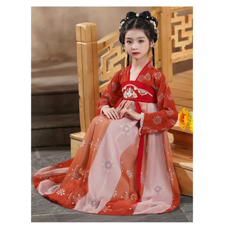 

Hanfu Girls' Spring, Autumn, And Winter Ancient Clothing Chinese Style Super Immortal Ru Skirt Student Classical Dance Guzheng