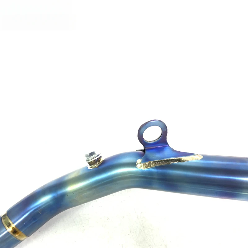 

Hot selling Titanium Alloy for FE350 2017-2019 Motorcycle Burned Blue Exhaust Bend Pipe