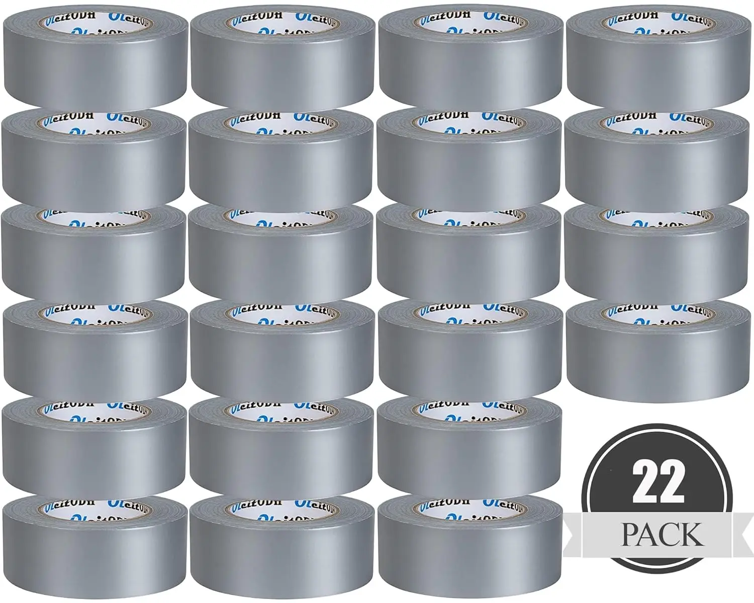 

22 Pack Silver Duct Tape Bulk, Heavy Duty Waterproof, Strong No Residue All-Weather, Tear by Hand for Indoor & Outdoor Repairs