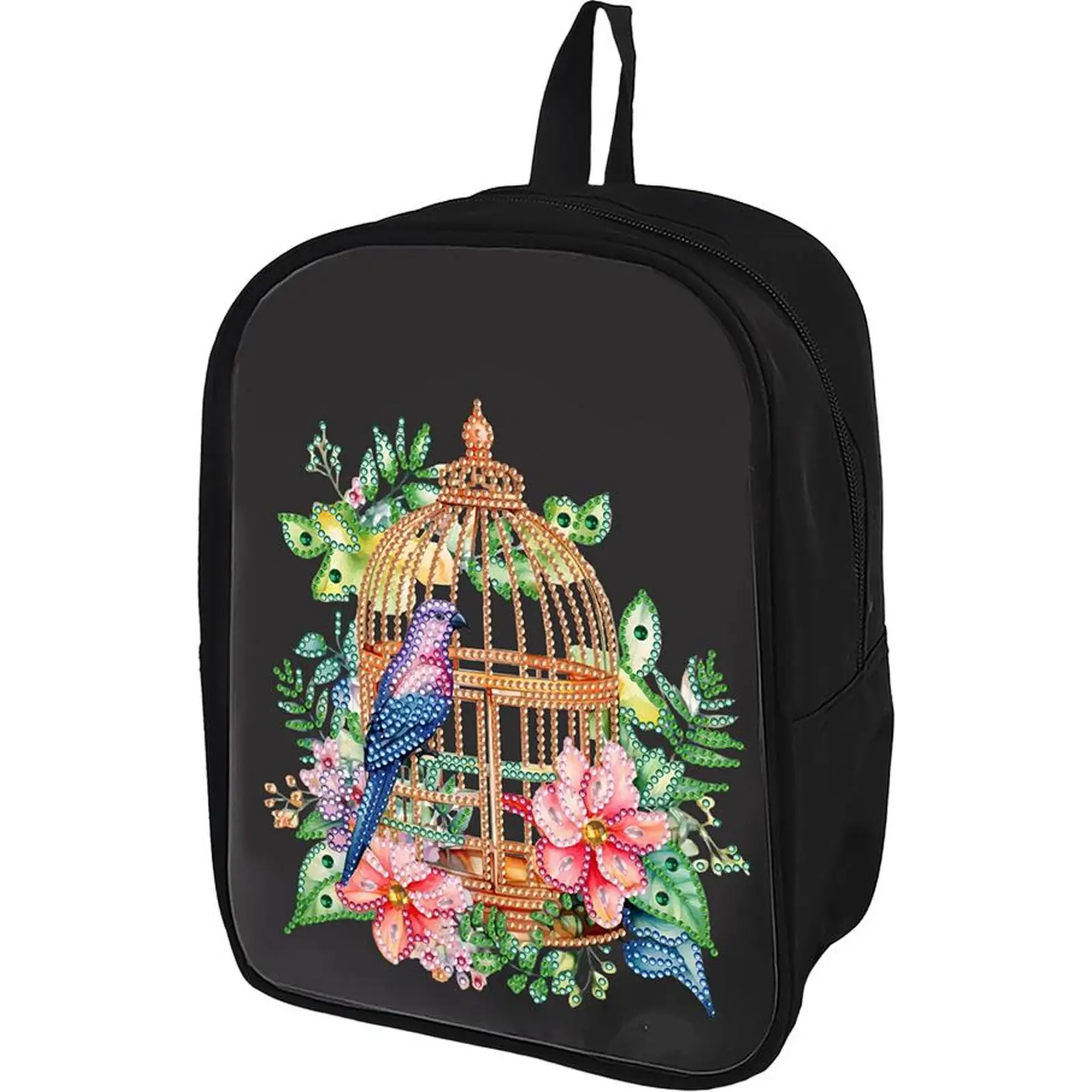 

Flower Bird Cage Special Shape Diamond Painting Backpack Diamond Art Knapsack