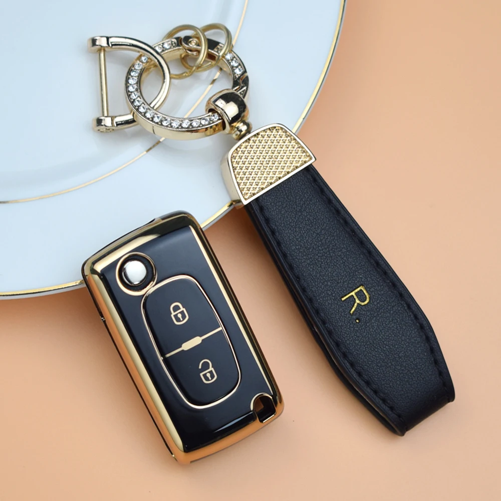 2 3 Buttons Key Case Cover for Peugeot Partner Tepee 207 307 308 407 for Citroen C-Crosser C3 C4 Picasso Berlingo Case Keychain