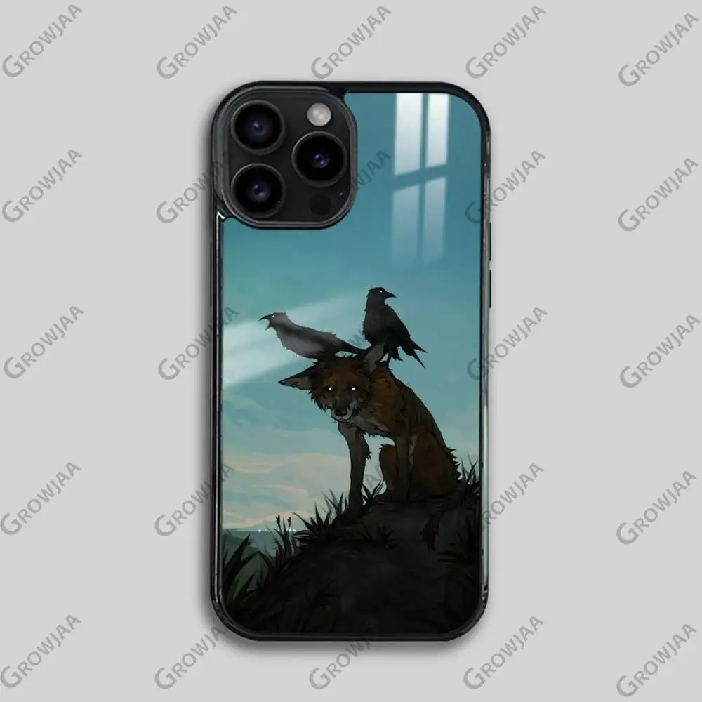 حافظة هاتف فنية على شكل نسر أسود وولف لهاتف آيفون 17 16 15 14 13 12 11 Pro Max Plus Mini Magsafe مرآة لاسلكية مغناطيسية Funda