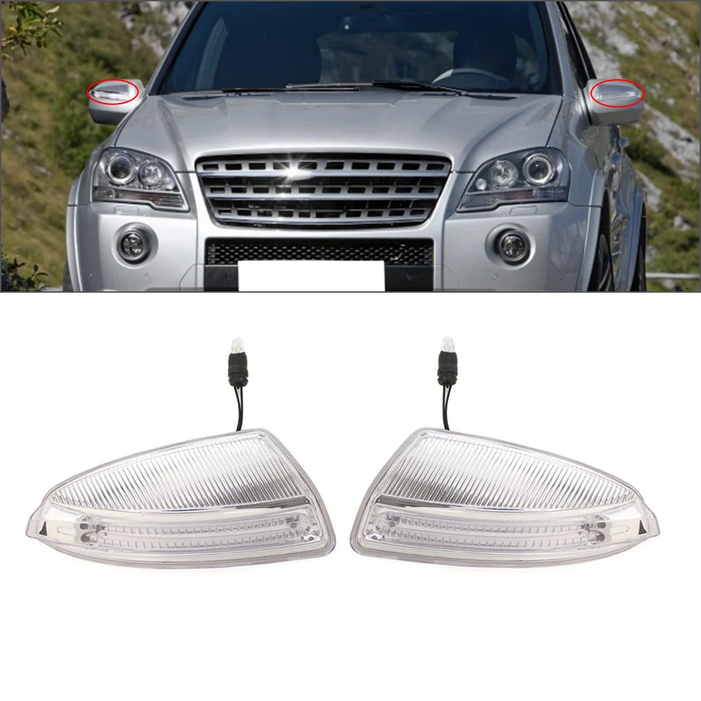 Auto ABS Rearview Mirror Turn Signal Lamp Door Side Mirror Light Clear 1Pc For Mercedes Benz GL M Class X164 W164 2009-2010