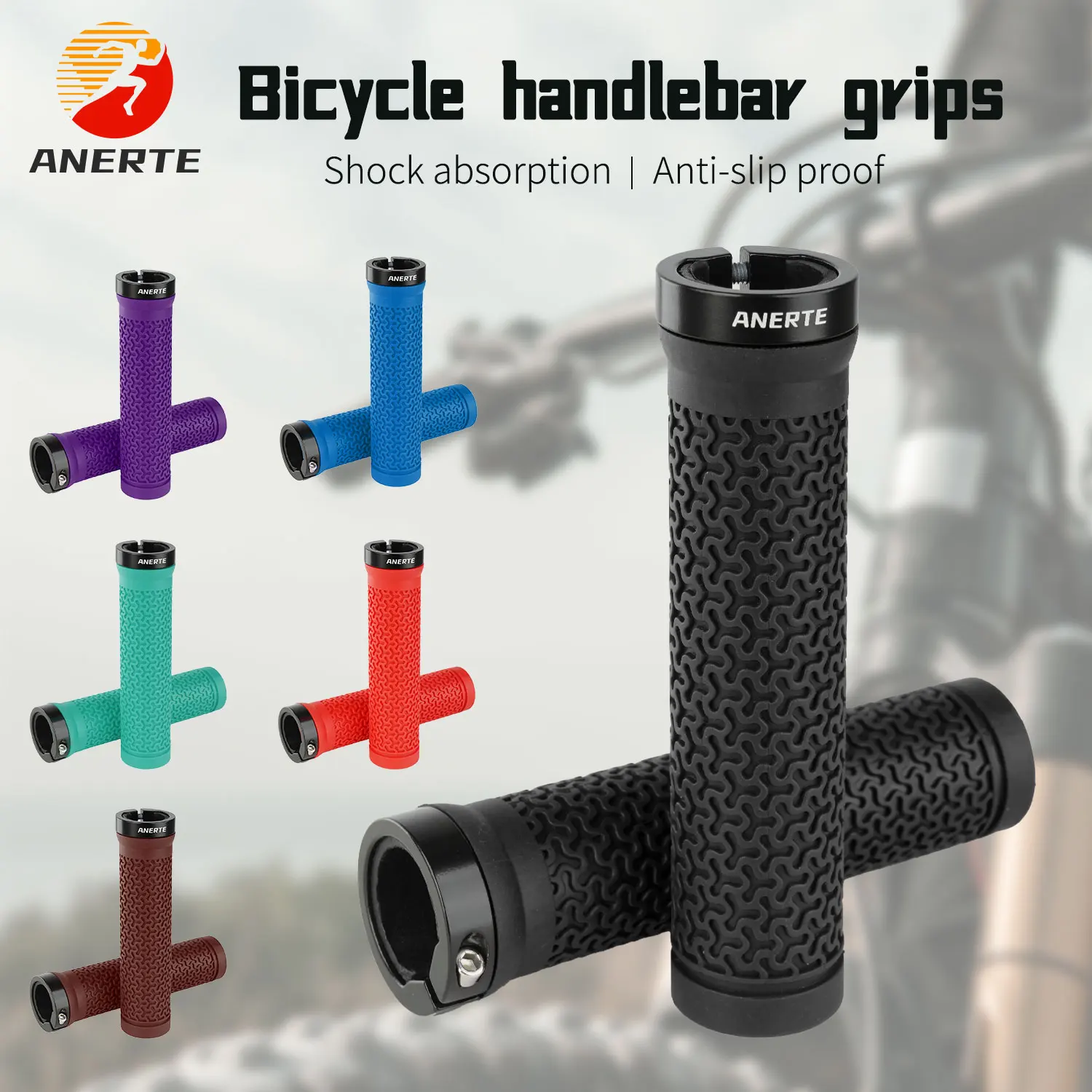 ANERTE Silicone Bike Handlebar Grips  Anti Slip Bicycle Handlebar Cover Shock Absorbing Mountain Folding  Cycling Handle Cuff