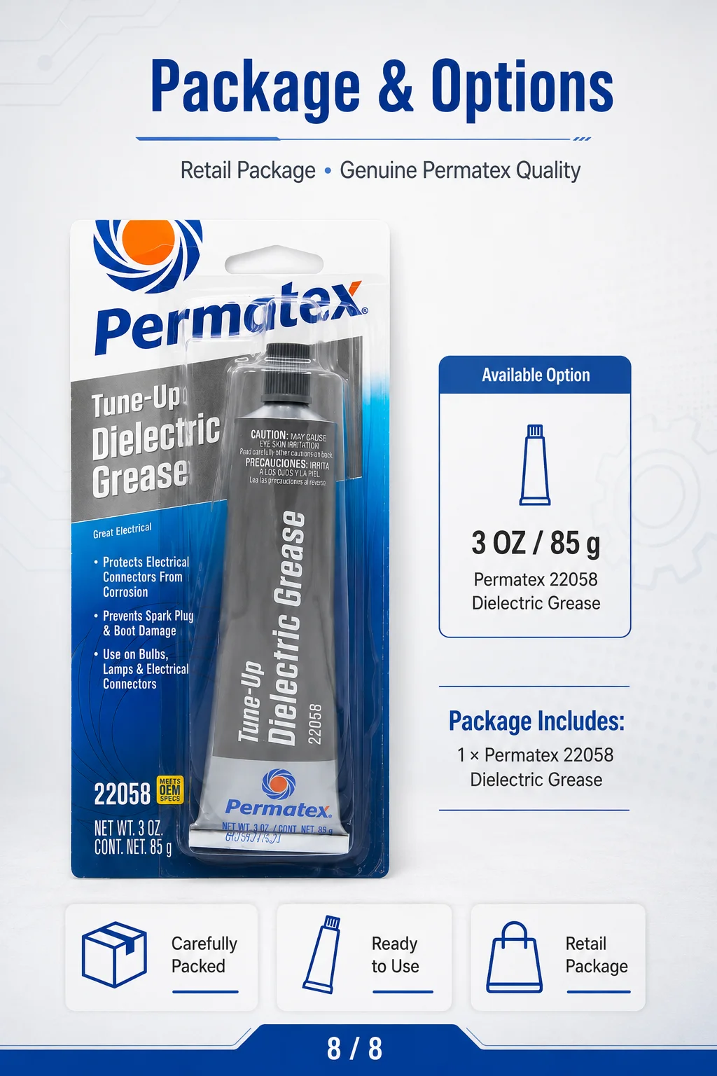 Permatex 22058 Dielektrisches Fett 3oz 85g Elektrischer Steckverbinder-Schutz Anti-Korrosionsmittel für Zündkerzenstecker Glühbirnen Auto – Detail 8