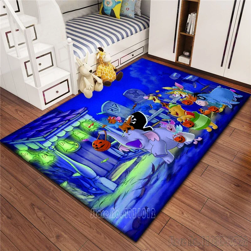 Alfombra con estampado de amigos de Winnie Pooh de Disney, decoración de 80x120cm para baño, alfombra para el suelo de los niños, sala de estar, dormitorio infantil, sofá