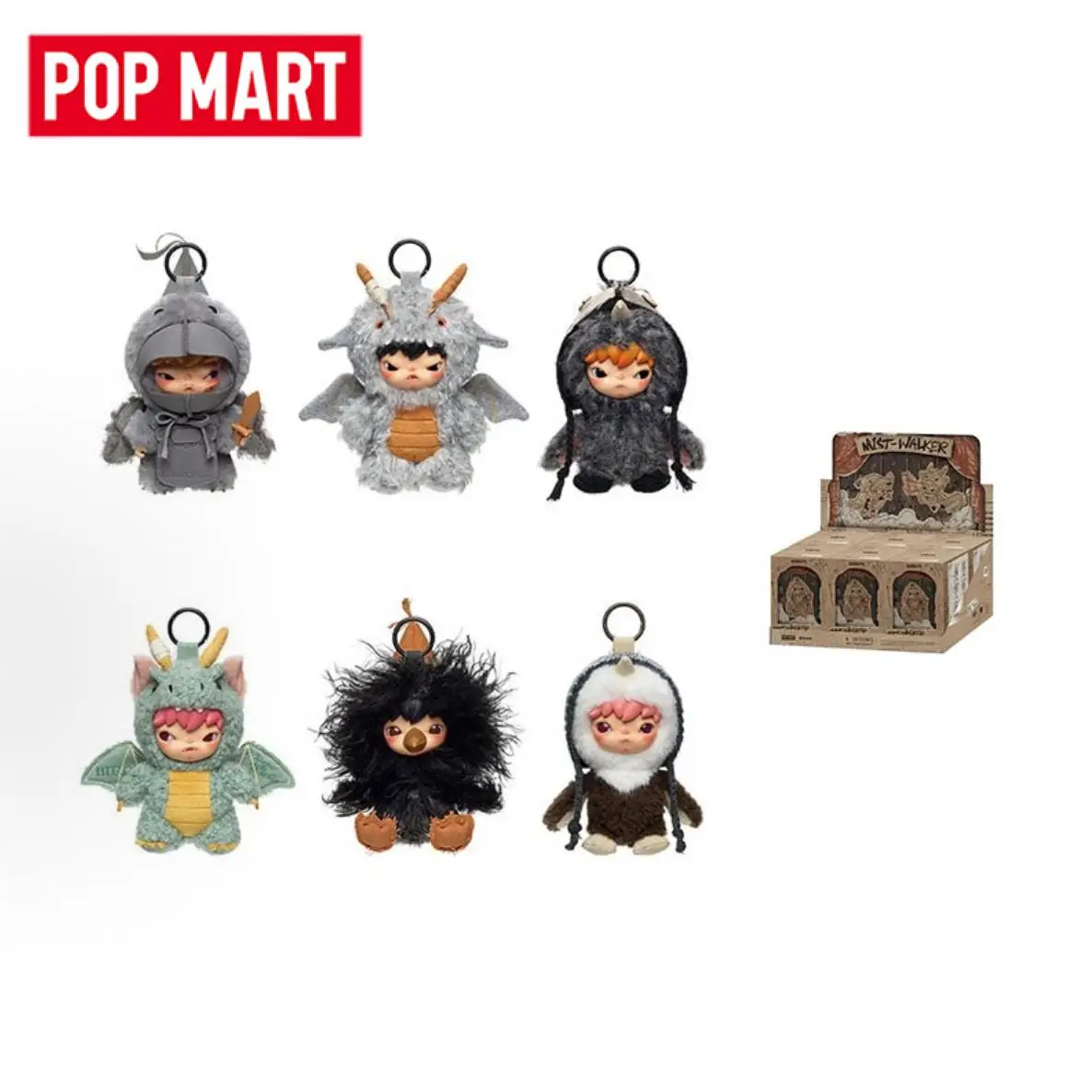 POP MART Hirono Mist Walker Series Plush Doll Pendant Trendy Mystery Box Anime Action Figure Blind  Box Toys Model Ornament Doll