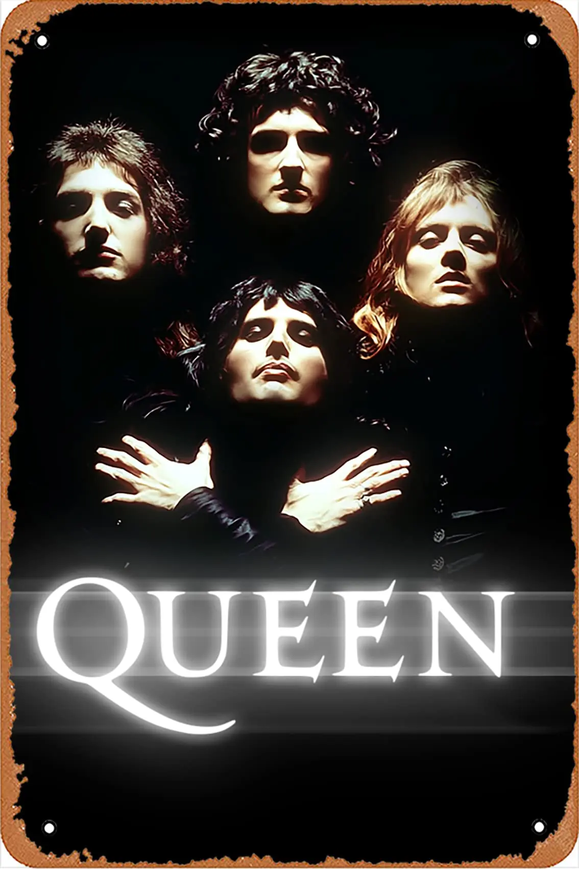 Queen Rock Band Poster1 Novelty Metal Sign Retro Wall Decor for Home Gate Garden Bars Restaurants Cafes Office Store Pubs Club S