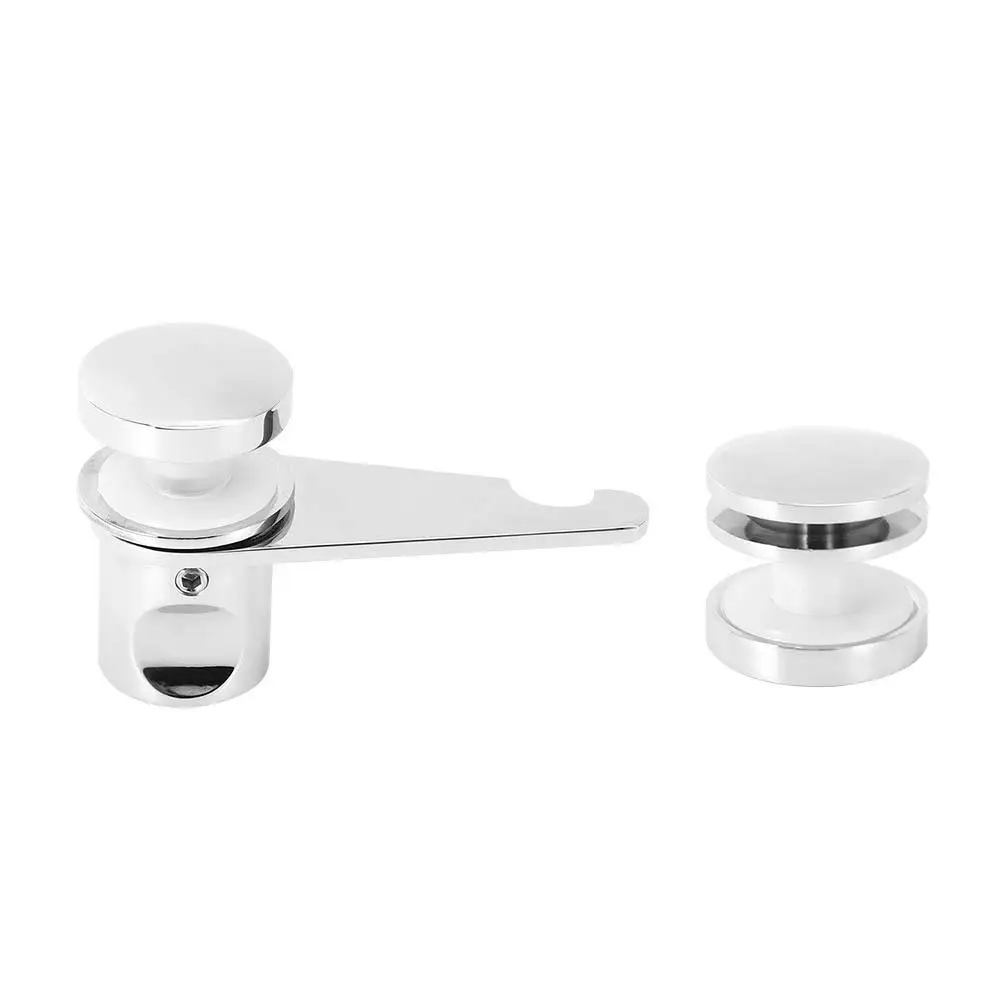 

Silver Glass Door Lock for 8 -12mm Double Swing & Sliding Toughened Glass - Shower Room Latch Set