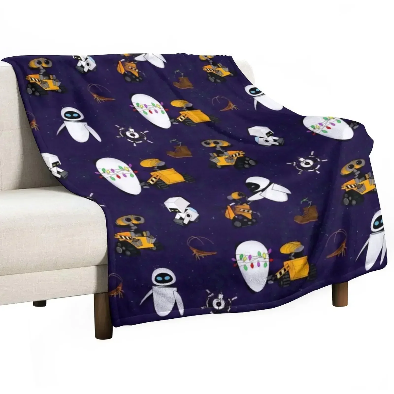 

Robots in Space Throw Blanket Luxurious Soft Blanket Holiday Gift for Family