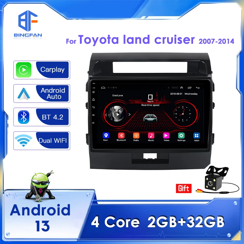 

BINGFAN Android 10 System IPS Screen Android Car radio 2G 32G 10 inch Toyota land cruiser 2007-2014 Carplay