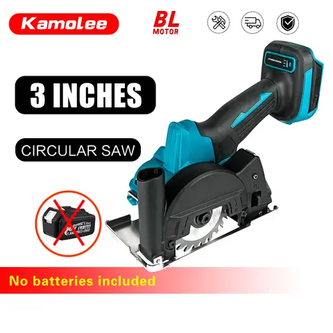 Kamolee 3 인치 브러시리스 전기 원형 톱 18V-21V 홈 DIY 배터리 도구 세트에 적합한 소형 절단 전기 톱