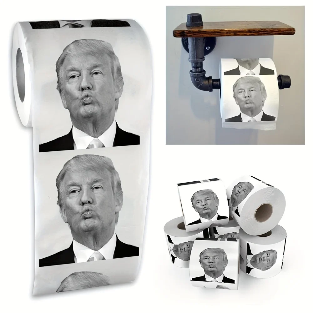 Donald Toilet Paper 100 Sheets 1 Roll Novelty Toilet Paper Christmas Party Gift Political Satire Gift Kiss Prank Funny Paper