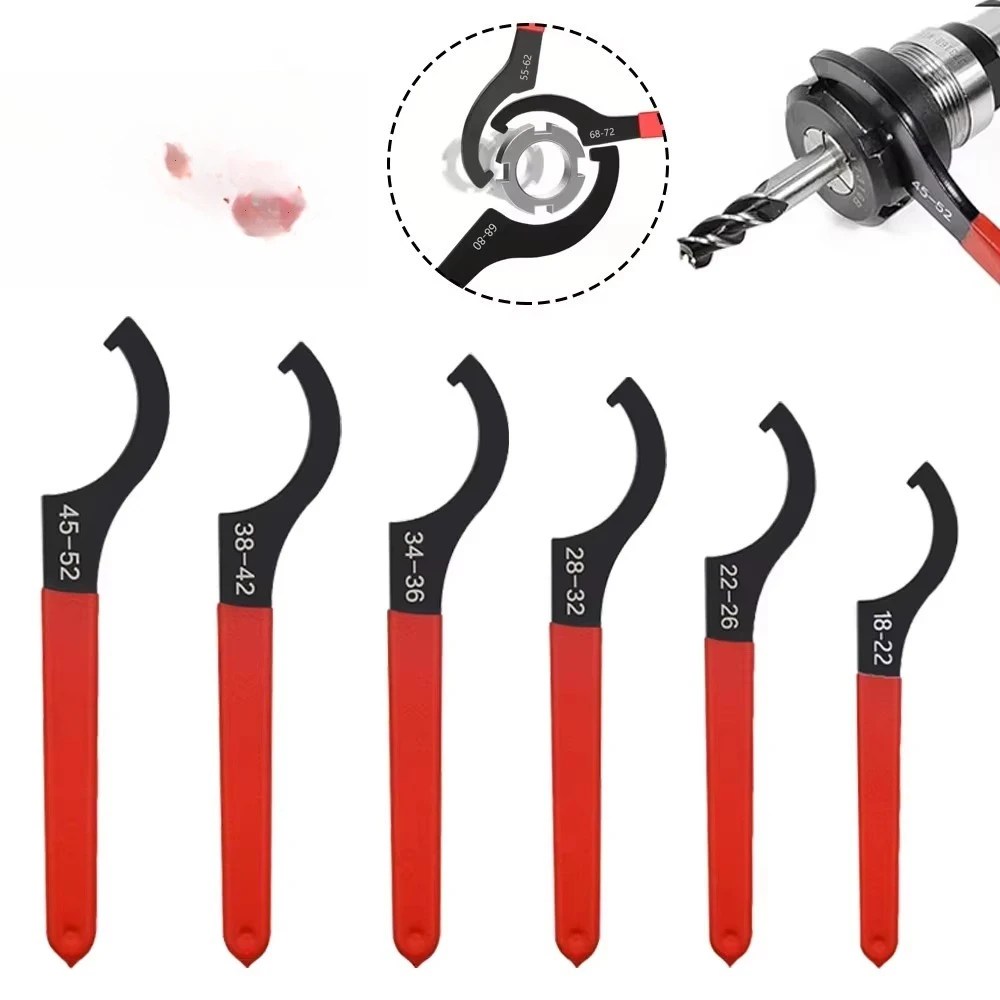 6PCS Coilover Shock Absorber Wrenches, Hook-Type Crescent Wrenches & Wrench Tools For Suspension And Shock Absorber Adjustments