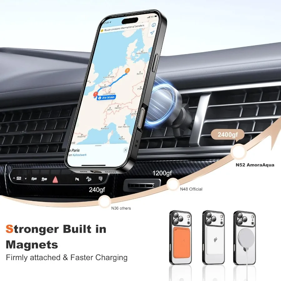 Supporto ad anello magnetico con rotazione a 360° compatibile con la custodia per iPhone 17 Pro per accessori Mag-Safe