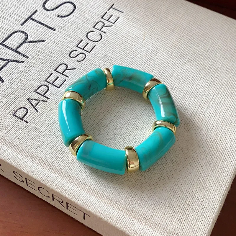 Multi-style Leopard Print Acrylic Stretchy Bracelets Set