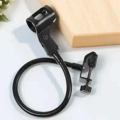 

Gooseneck Universal Hose Microphone Stand Rack Adjustable Iron Mic Holder Foldable Lightweight Storage Shelves Durable Mic