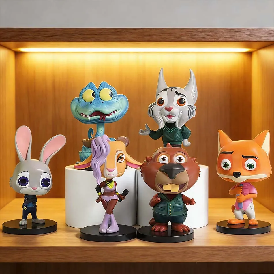 Zootopia 2 Judy Nick Flash Finnick jefe Bogo figura de acción muñeca juguetes Zootropolis figura muñeca para niños adornos regalo