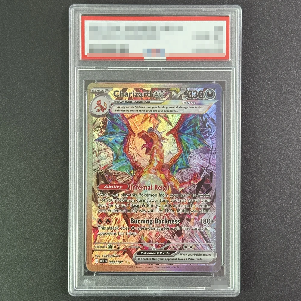 

Сделай сам 2023. Коллекционная карта с рейтингом CBF En Charizard Ex PTCG Самодельная копия СПЕЦИАЛЬНАЯ ИЛЛЮСТРАЦИЯ РЕДКИЕ градуированные карты