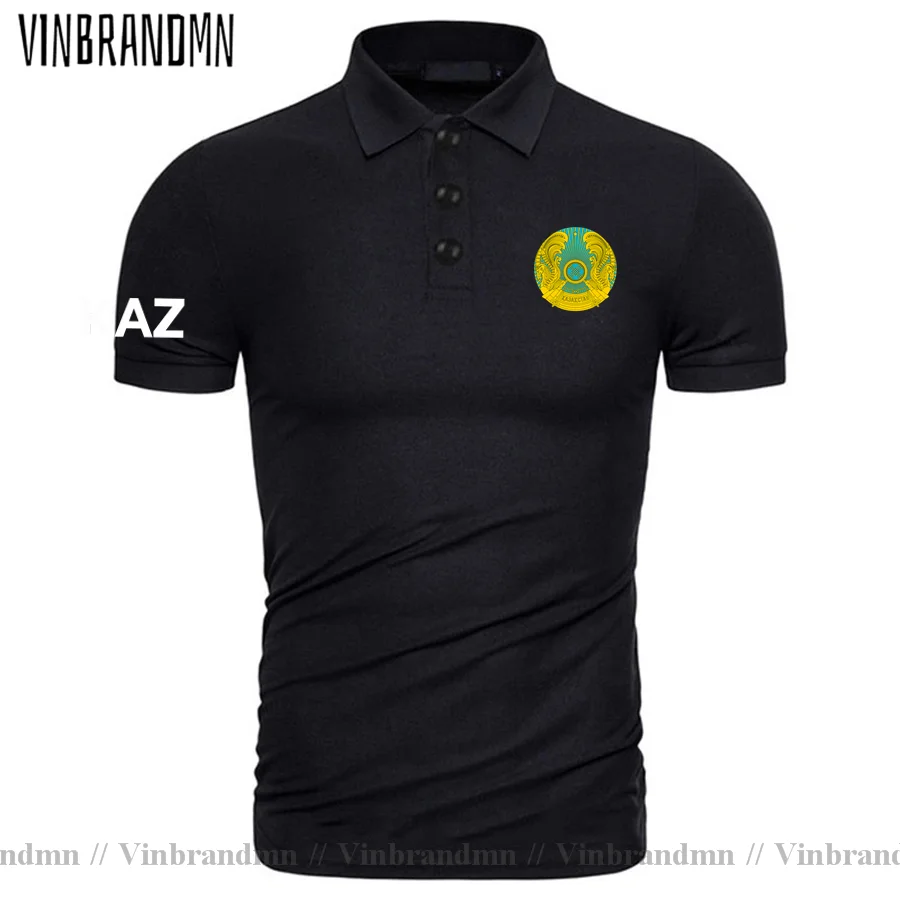 Kazakhstan Kazakh KZ Kazakhstani KAZ Polo shirts Men Classic Brand Country Flag Design 100% Cotton Nation Team Clothing Hot Sale