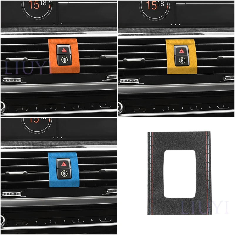 

For BMW X3 G01 X4 G02 IX3 Auto Emergency Brake Button Decorative Sticker Protective Strip Alcantara Interior Car Accessories