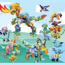 Transformation Robot Dinosaur Building Blocks 12 IN 1 Assemble Animal Construction Figures Bricks Educational Toys Kids Gifts