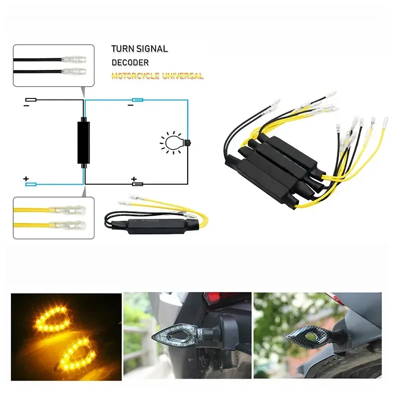 Intermitente LED para motocicleta, luces de señal de giro, indicador de cemento, resistencia de carga, 12V, 21W, decodificador de fallos, resolución de errores intermitentes