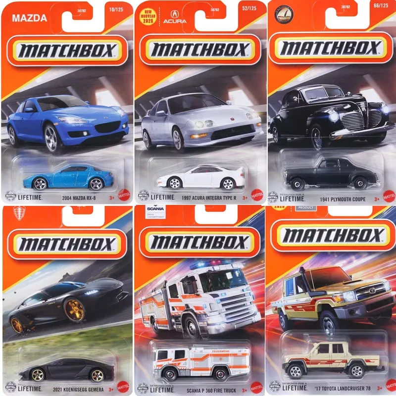 Matchbox-coche Original 1/64 Diecast Mazda Rx-8 1997 Acura Integar tipo R Plymouth Coupe, modelo de vehículo, juguetes para niños, regalo de cumpleaños